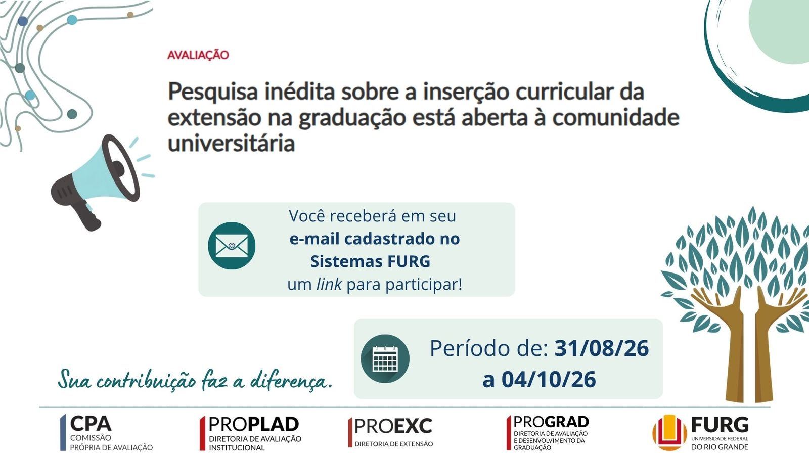 Participe da pesquisa sobre a inserção curricular da extensão na graduação!